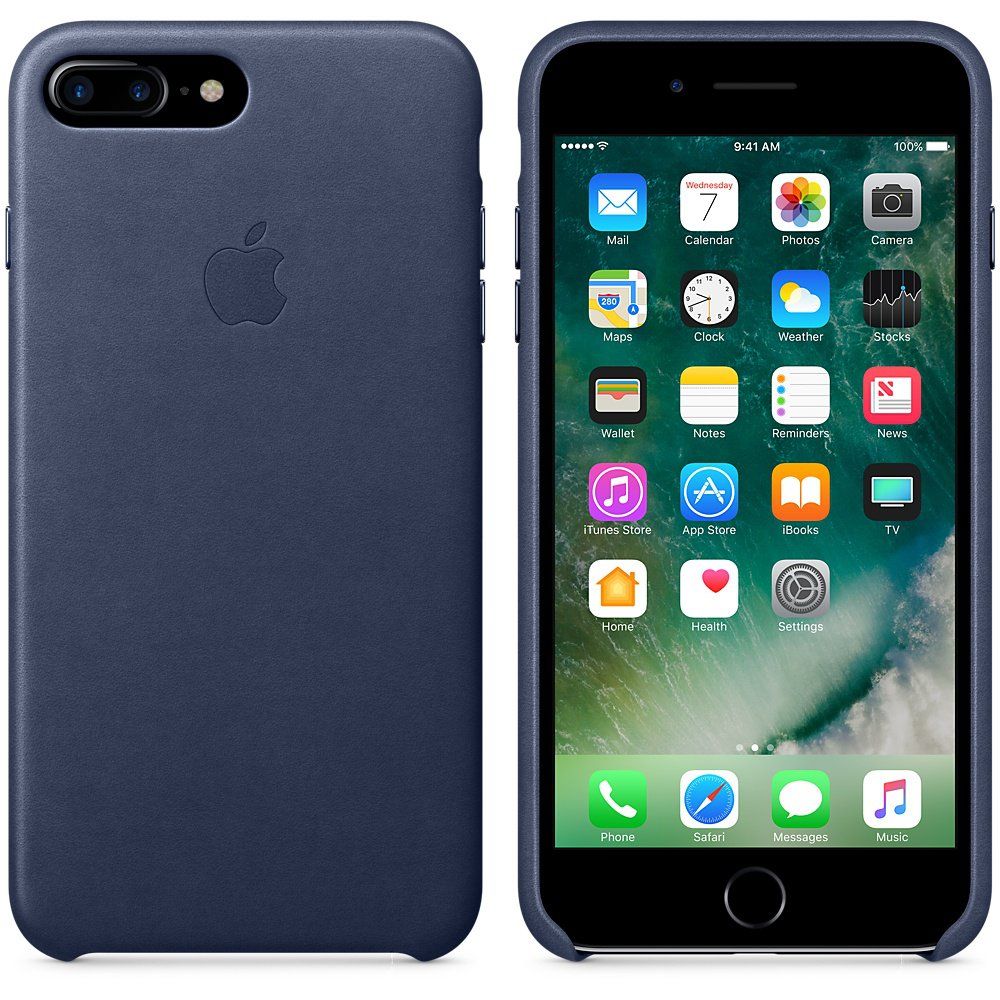 Кожаный чехол Apple iPhone 7 Plus Leather Case Midnight Blue, слайд 2