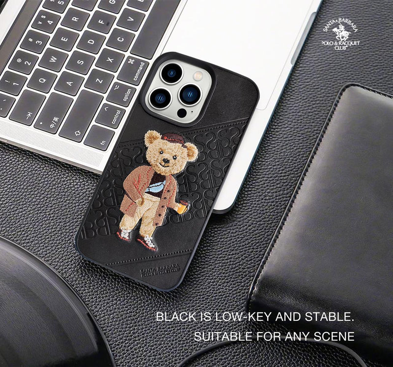 Чехол для iPhone 14 Pro Santa Barbara Polo Bear, черный, картинка 1