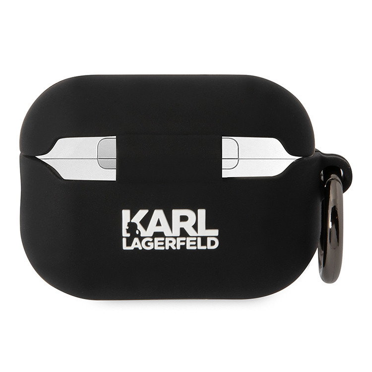 Чехол для AirPods Pro 2 KARL LAGERFELD Silicone case with ring NFT 3D Karl Black, картинка 2