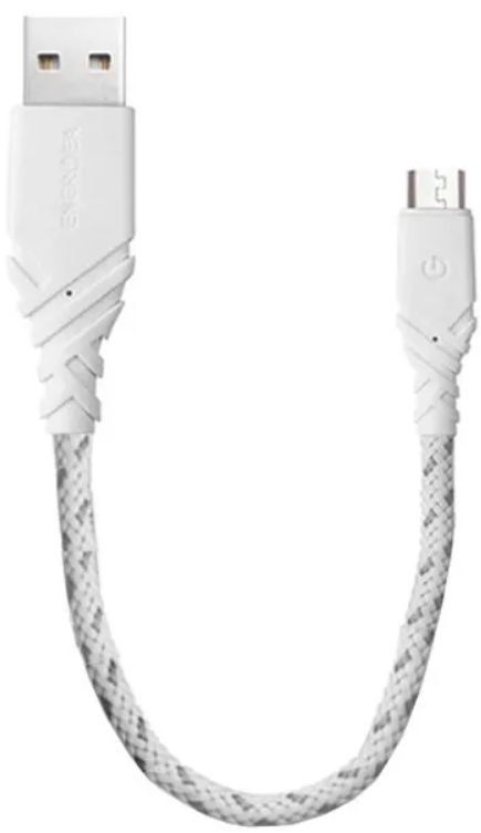 Кабель EnergEA NyloGlitz Micro USB 18cm  белый, слайд 1