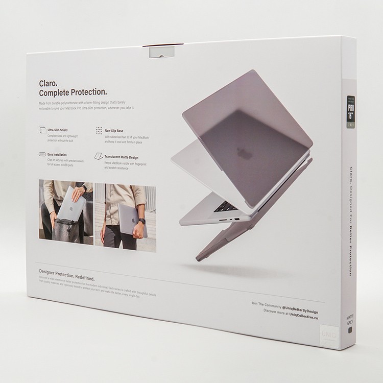 Чехол-накладка UNIQ Claro Webcam Privacy для MacBook Pro 16 2021-2023, темно-серый, картинка 5