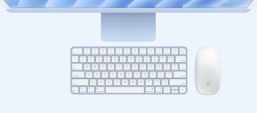 Моноблок Apple iMac 24" (2024) Retina 4,5K MWV33 Blue (M4 10Core CPU, 10Core GPU/16Gb/512SSD), картинка 4
