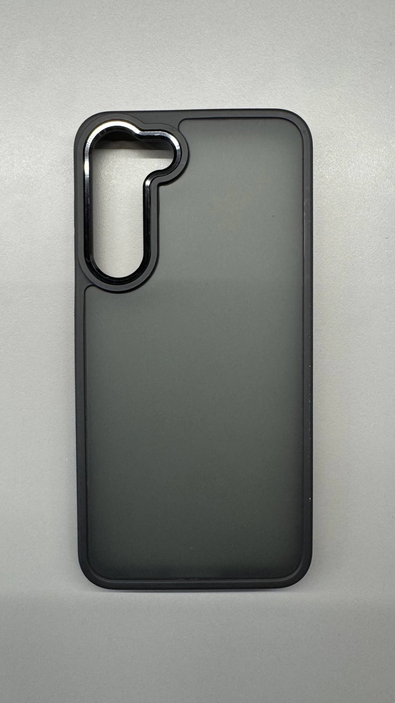 Чехол для Samsung S23 Plus прозрачный матовый, черный, картинка 1