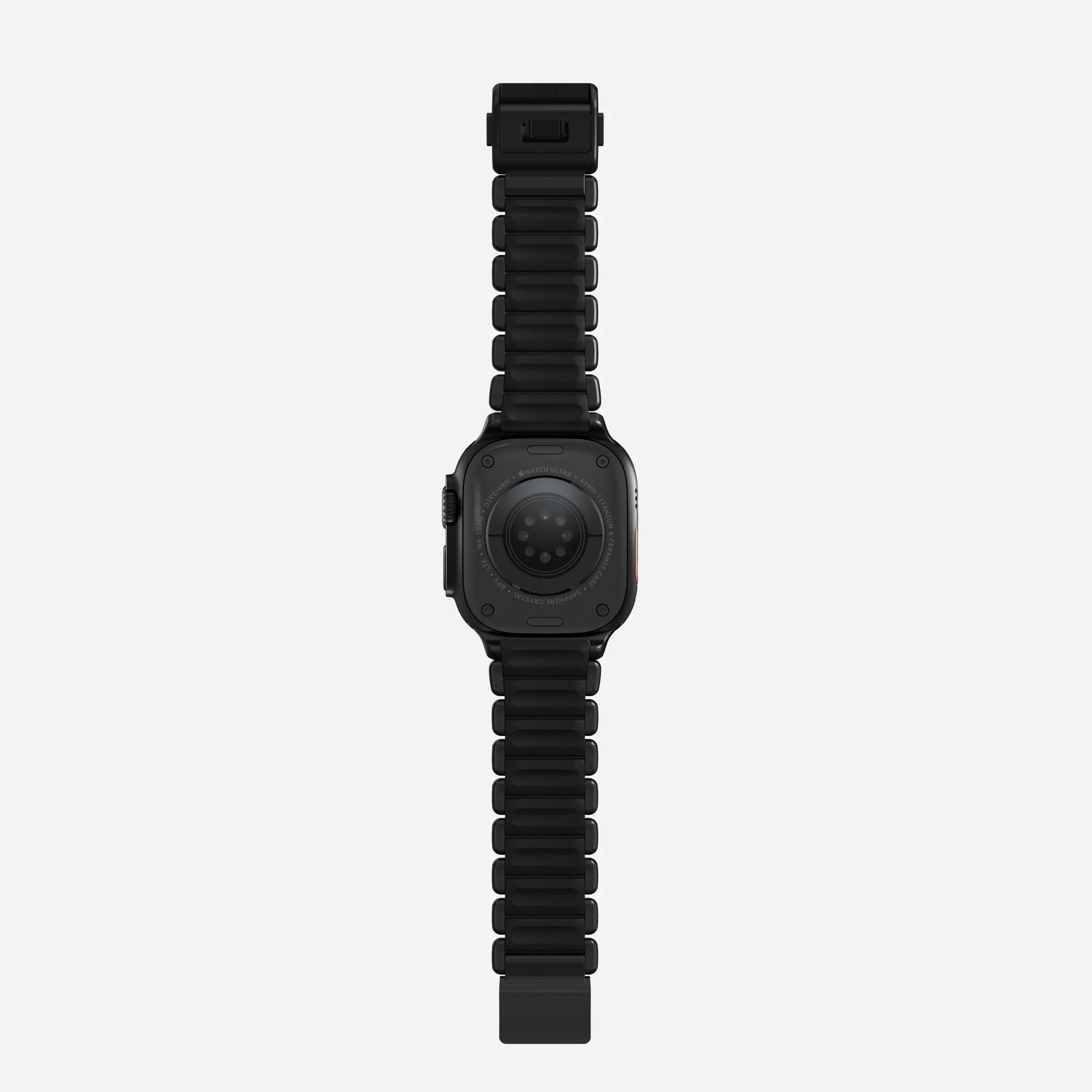 Ремешок Stratos Band Ultra Orange для Apple Watch 44/49mm Black Metal, картинка 10