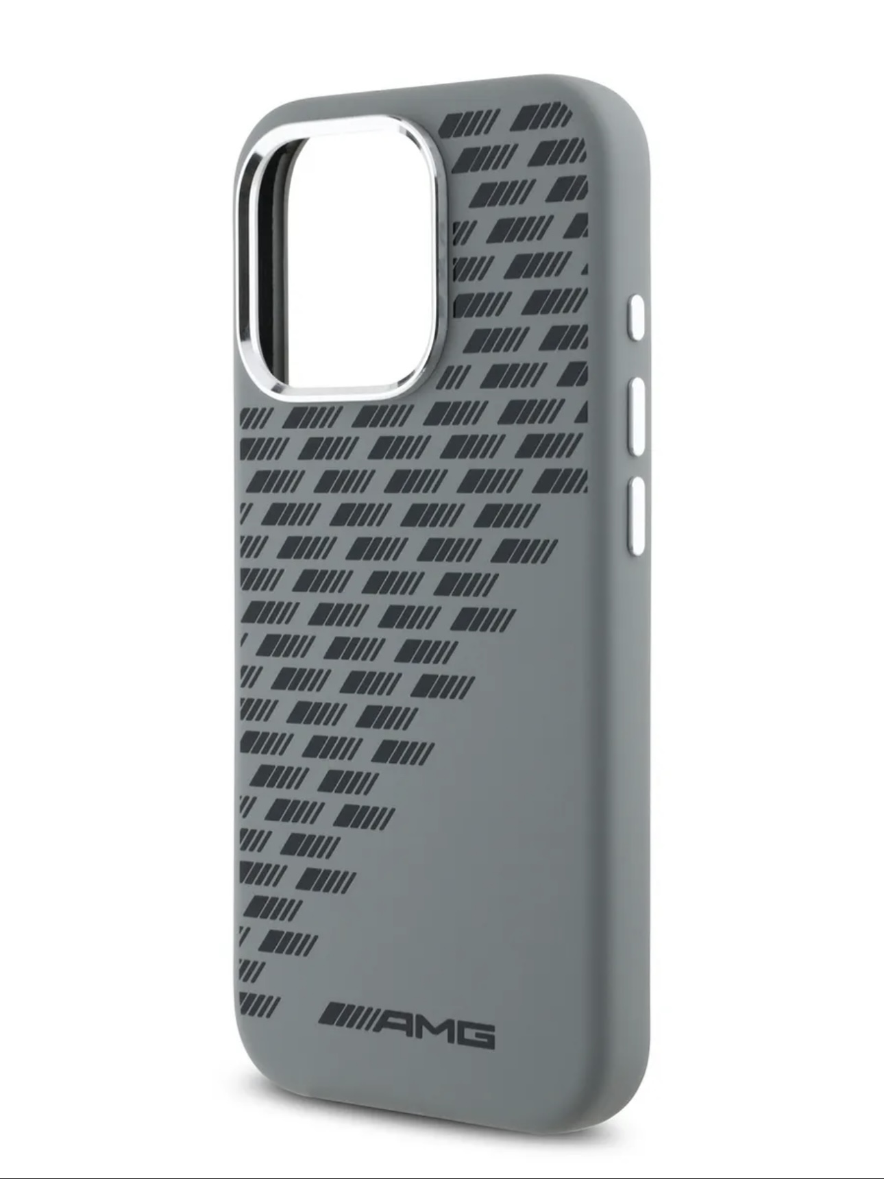 Чехол для iPhone 16 Pro Max AMG Liquid Silicone Rhombs Melal Camera Hard Grey MagSafe, картинка 3