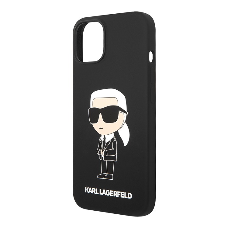 Чехол для iPhone 15 Pro KARL LAGERFELD Liquid Glitter NFT Karl Ikonik Hard Transparent/Black