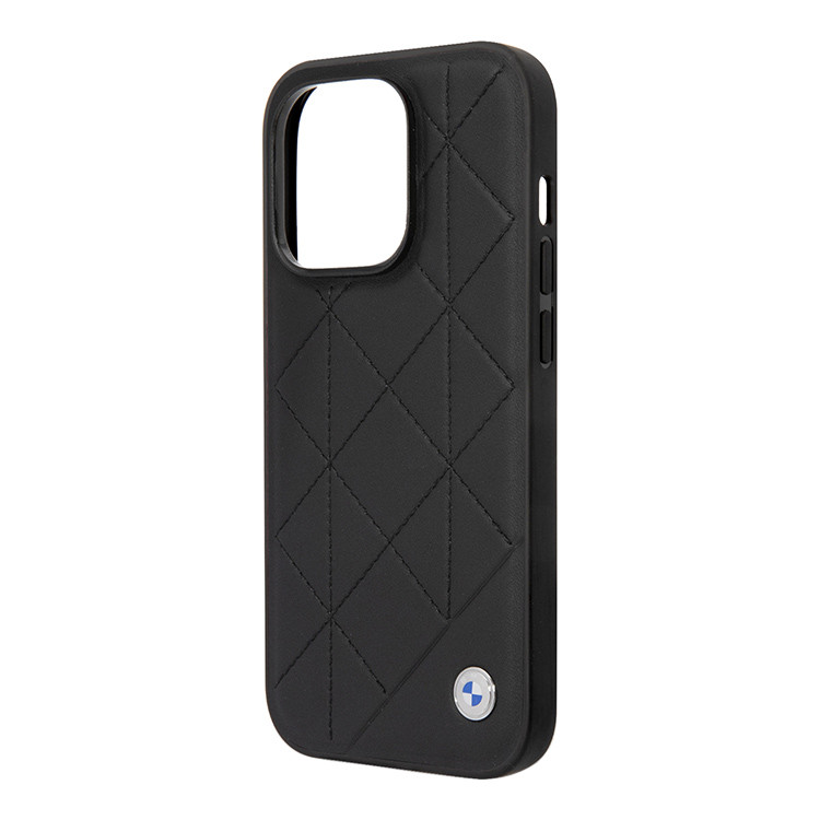 Чехол для iPhone 14 Pro Max BMW Signature Leather Quilted pattern,черный, картинка 4