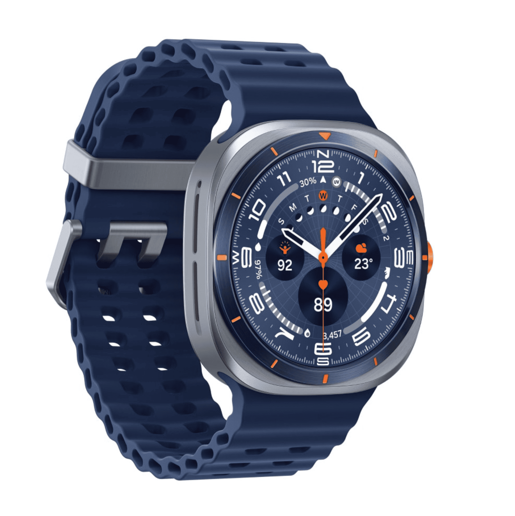 Умные часы Samsung Galaxy Watch Ultra (2025) LTE 47mm Titanium Blue Marine Band Blue, картинка 3
