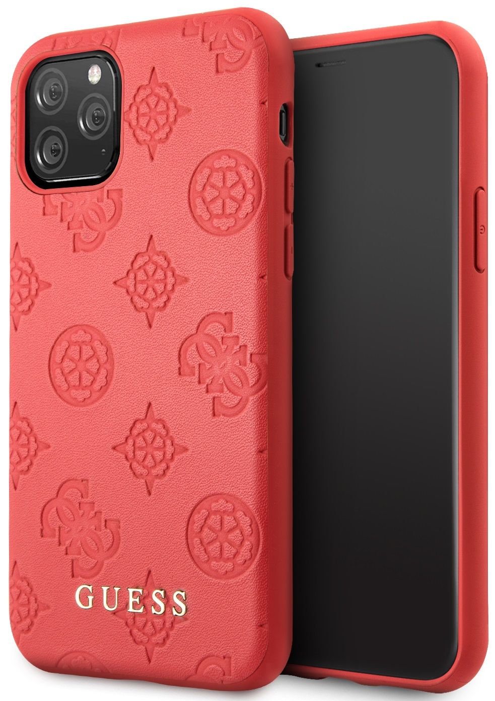Чехол Guess для iPhone 11 Pro 4G Peony Debossed Hard PU Red, слайд 1