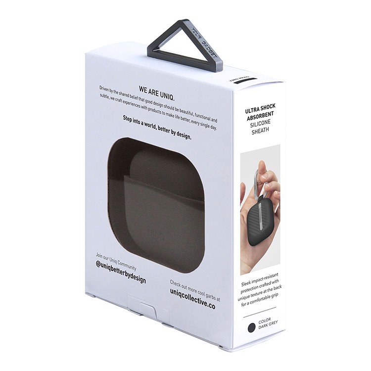 Чехол для AirPods 3 UNIQ Vencer Color Dark Grey, картинка 6