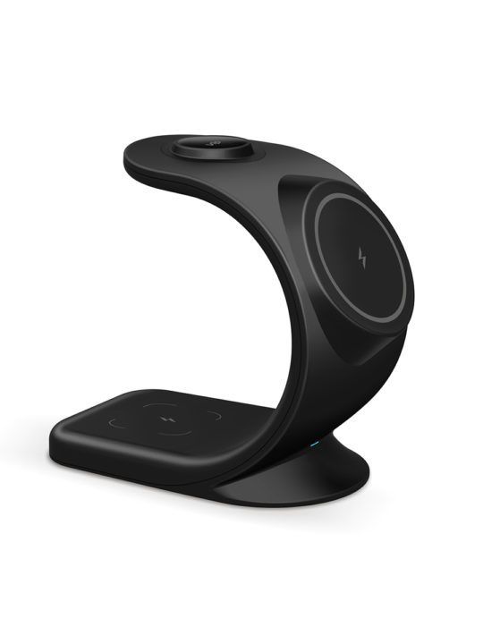 Беспроводное зарядное устройство VLP Powerstand 3 in 1 для Apple, черное, картинка 3