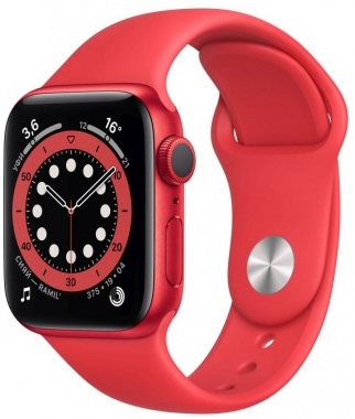 Часы Apple Watch Series 6 GPS 40mm (PRODUCT)RED Aluminum Case with RED Sport Band (M00A3RU/A)
