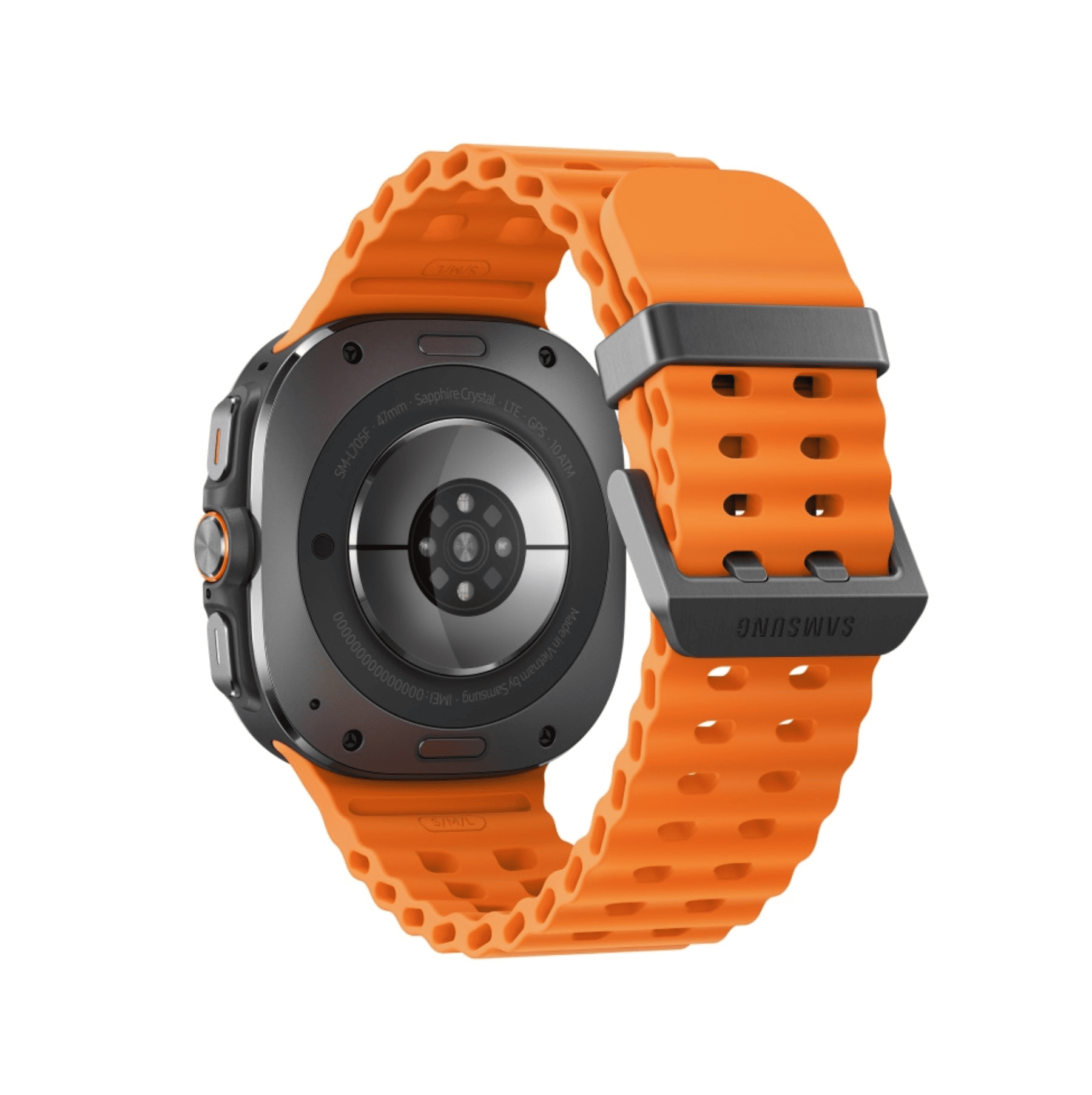 Умные часы Samsung Galaxy Watch Ultra (2025) LTE 47mm Titanium Grey Marine Band Orange, картинка 5