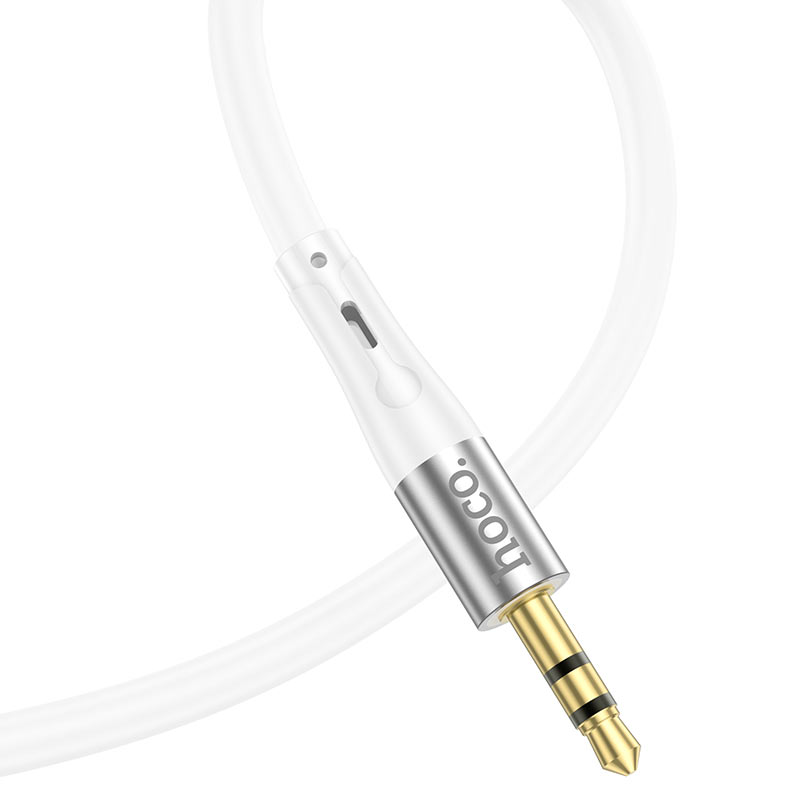 Кабель HOCO Silicone Audio Cable 3.5mm UPA 22 AUX 1M White, картинка 1