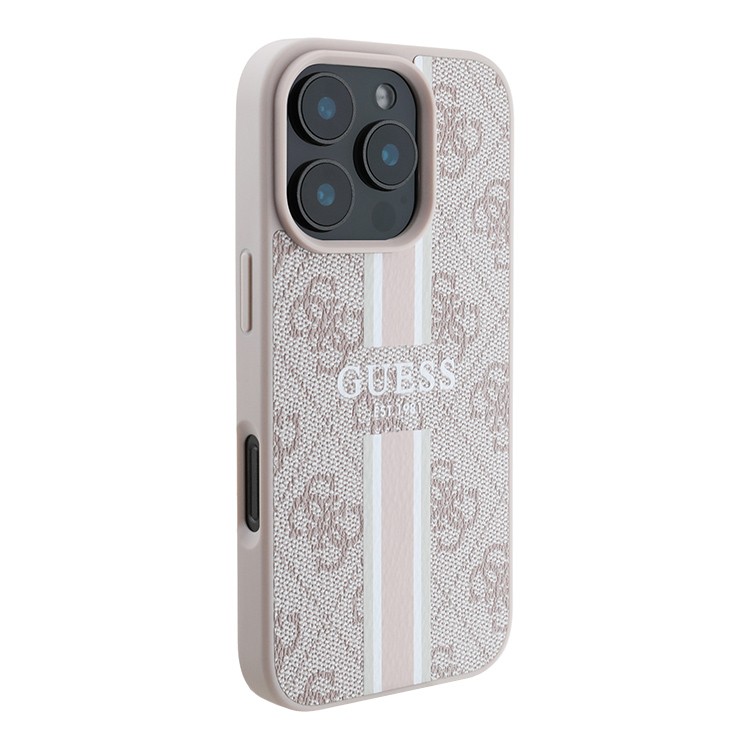 Чехол для iPhone 16 Pro GUESS PU Stripes Hard Pink MagSafe  , картинка 2