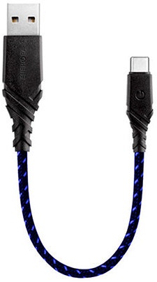 Кабель EnergEA NyloGlitz USB-C 18cm синий, слайд 1