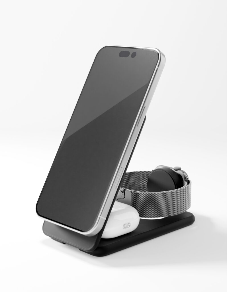 Беспроводное зарядное устройство VLP Alum Power Pro 3 in 1, черный титан