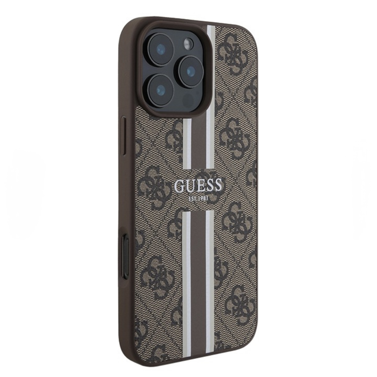 Чехол для iPhone 16 Pro GUESS PU Stripes Hard Brown Magsafe , картинка 2