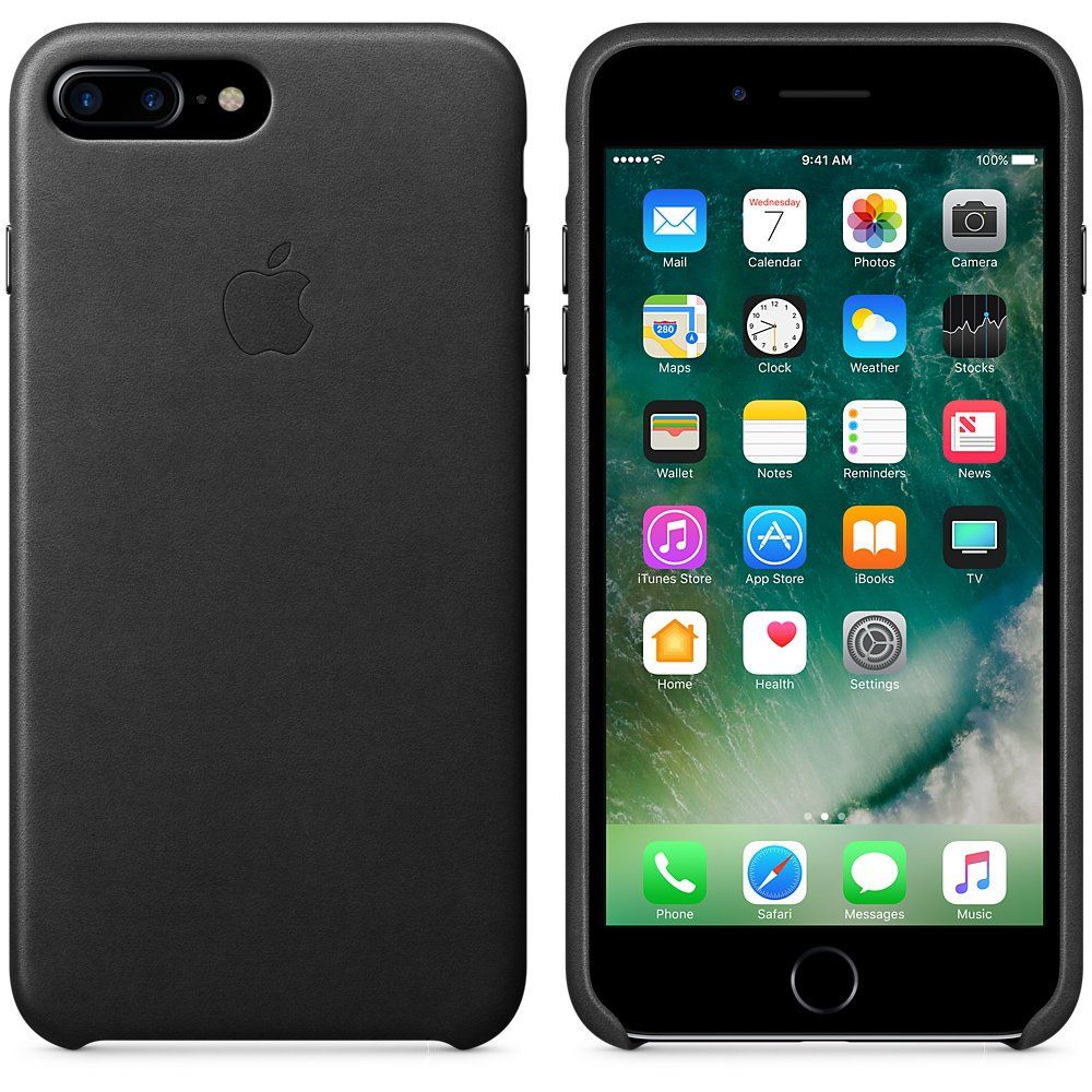 Чехол кожаный Apple iPhone 7 Plus Leather Case Black, картинка 2