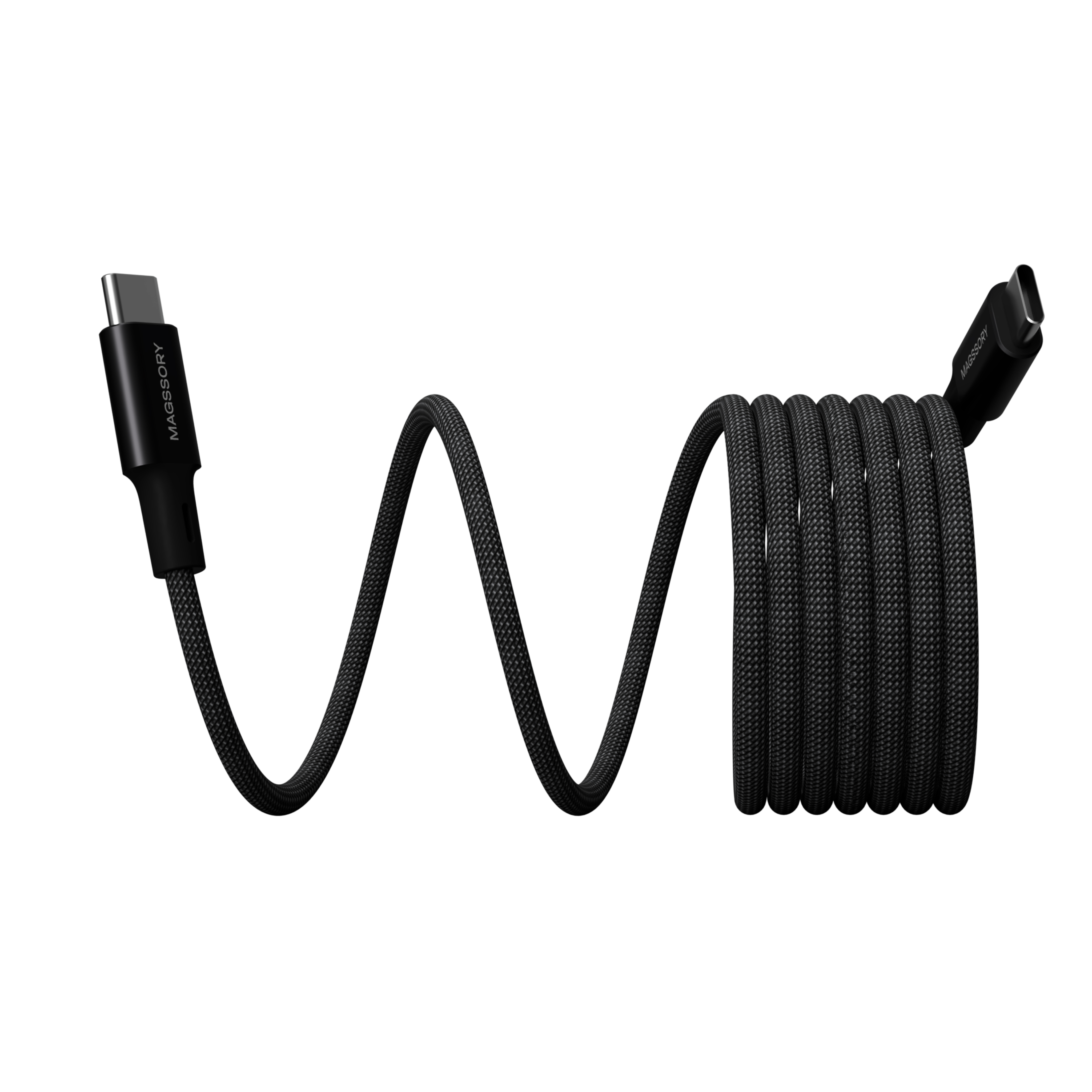 Магнитный кабель Magssory 60W USB-C, 1,2м, Black, картинка 2