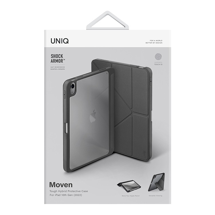 Чехол UNIQ Moven Shock Armor для iPad 10.9 (2022), темно-серый, картинка 4