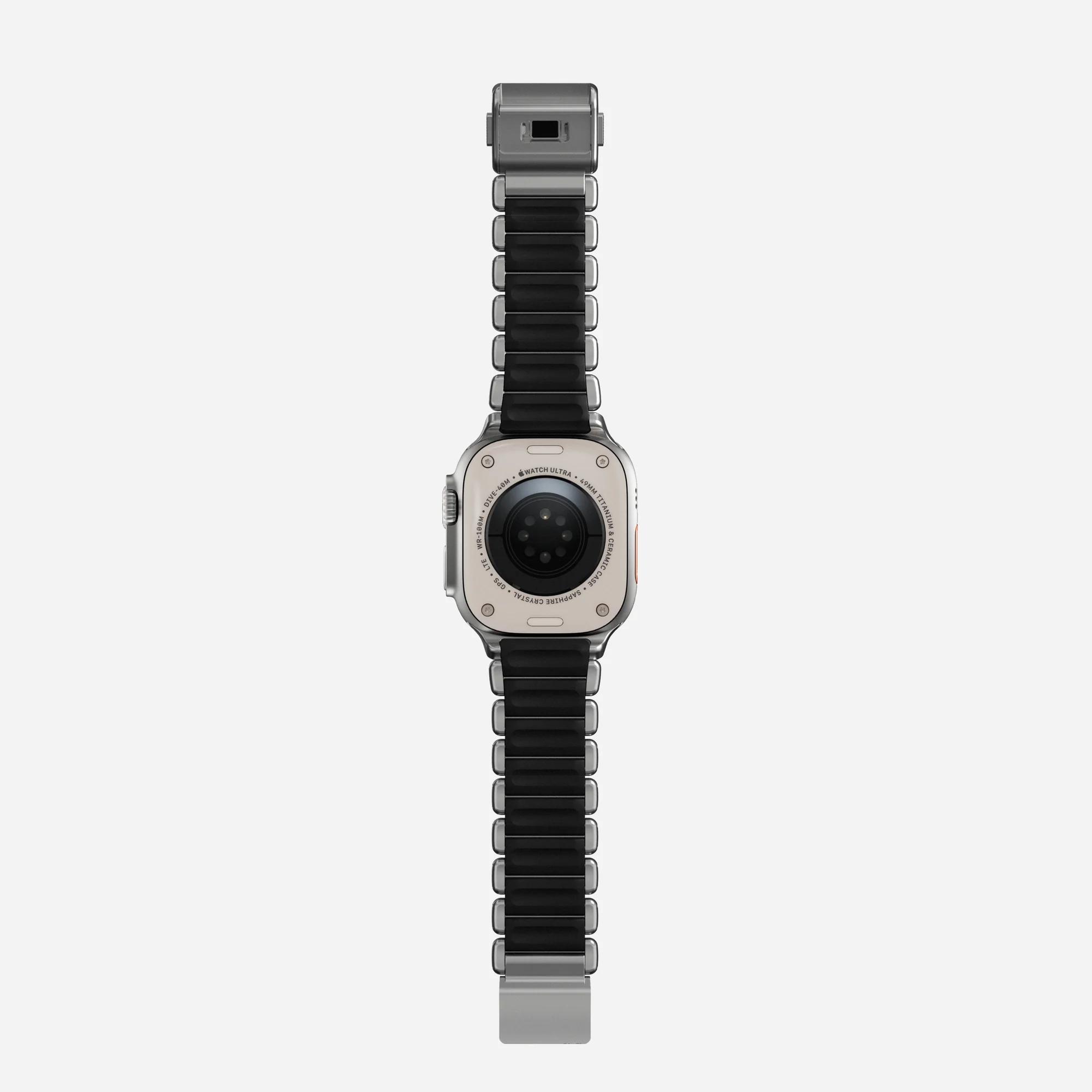 Ремешок Stratos Band Ultra Orange для Apple Watch 44/49mm Silver Metal, картинка 9
