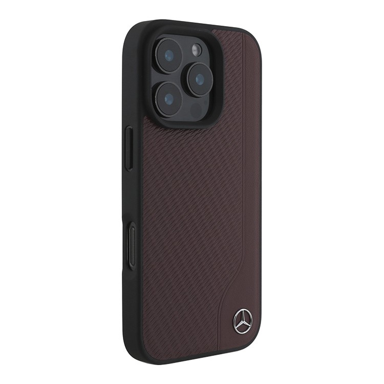 Чехол для iPhone 16 Pro Max MERCEDES Textured Wood Imitation Hard Red MagSafe, картинка 2