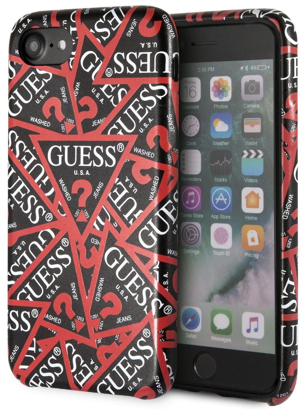 Чехол GUESS iPhone 7/8 Triangle Logo Collection Hard Black, картинка 1