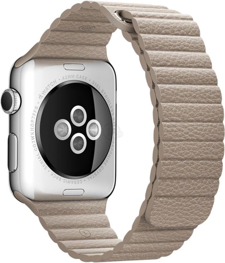 Ремешок кожаный для Apple Watch 42mm Beige, картинка 1