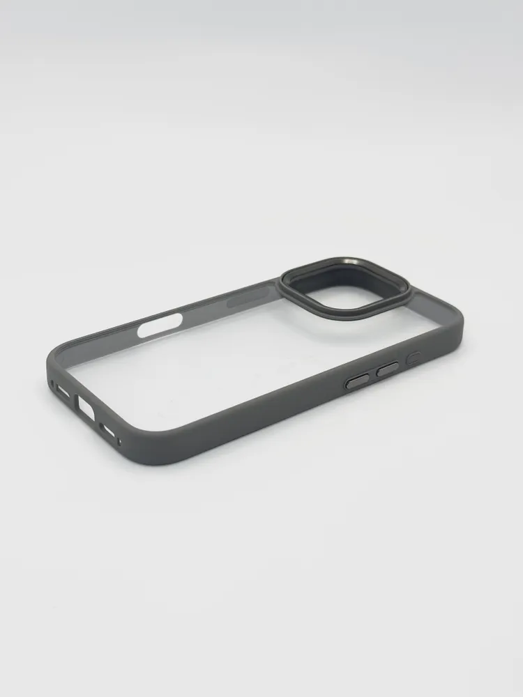 Чехол для iPhone 16 Pro Max J-Case Силиконовый Прозрачный Серый борт, картинка 6