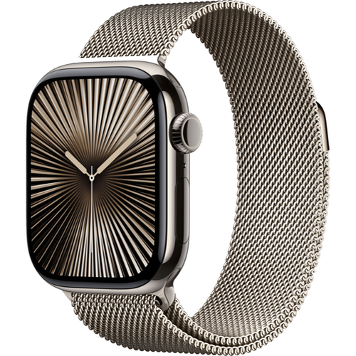 Apple Watch Series 10 GPS 42 mm, Natural Titanium Case with Stainless Steel Milanese Loop