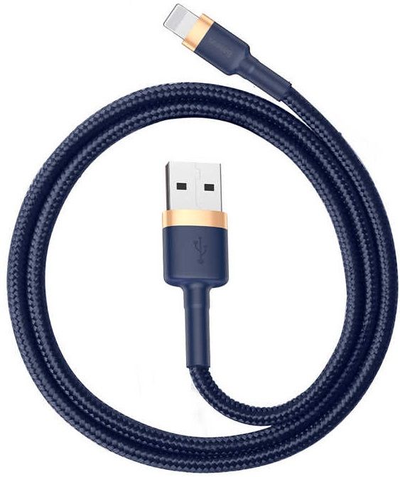 Кабель BASEUS Cafule Lightning Cable 2.4A 1.0m - Blue/Gold, картинка 2
