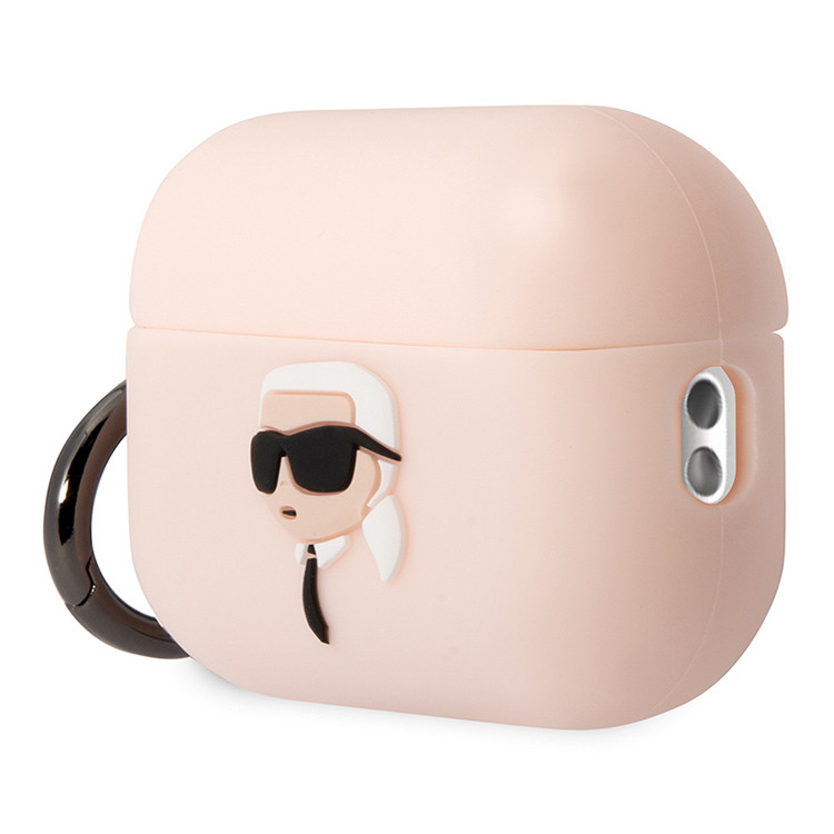 Чехол для AirPods Pro 2 KARL LAGERFELD Silicone case with ring NFT 3D Karl Pink, картинка 3