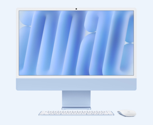 Моноблок Apple iMac 24" (2024) Retina 4,5K MWV33 Blue (M4 10Core CPU, 10Core GPU/16Gb/512SSD), картинка 1