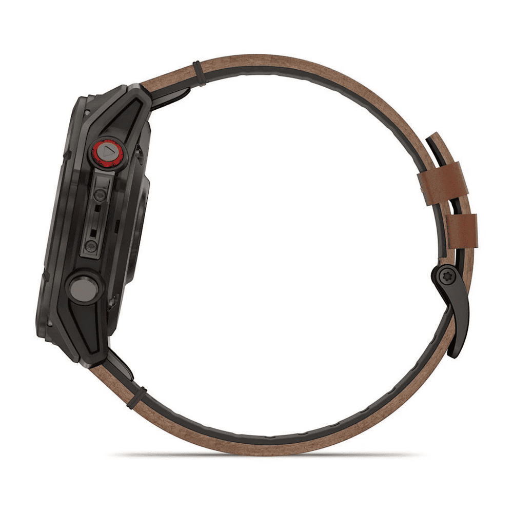 Умные часы Garmin Fenix 8 Pro 47mm Amoled/Sapphire Carbon Grey Titanium Chestnut Leather Band, картинка 4
