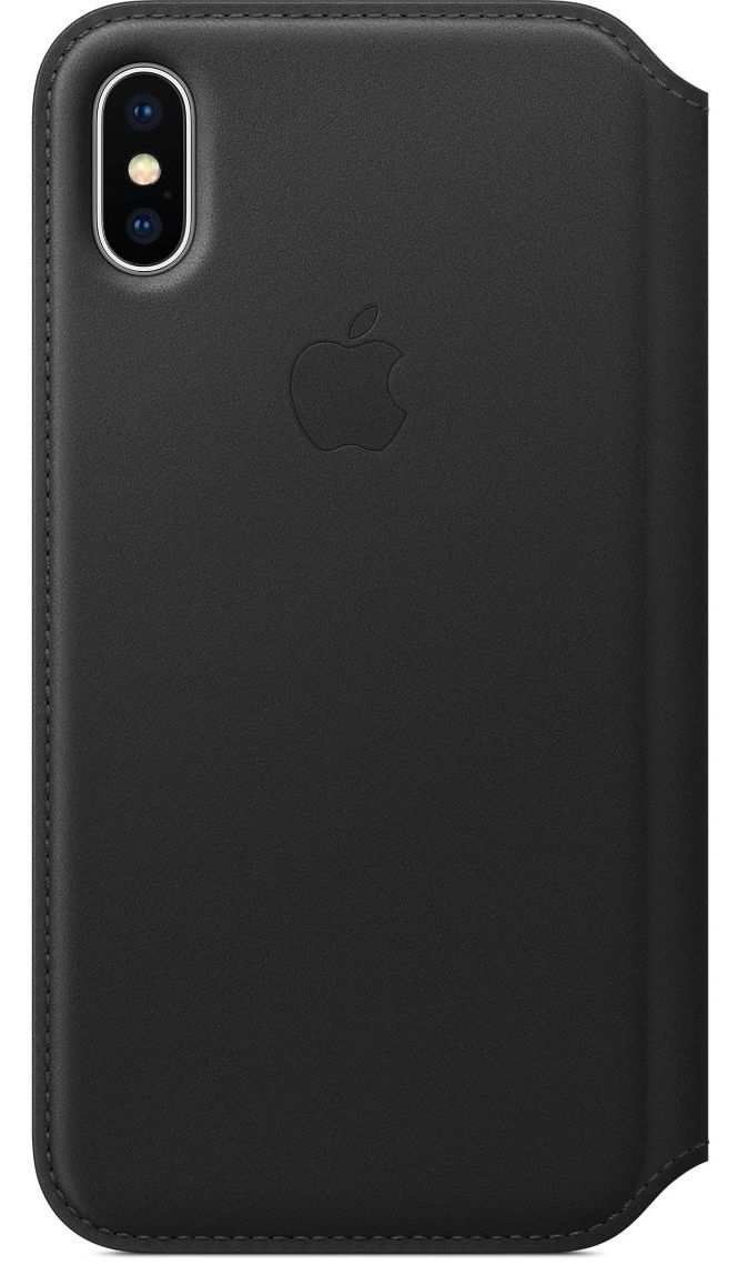 Кожаный чехол Apple iPhone X Leather Folio - Black