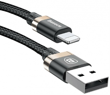 Кабель Baseus Golden Belt USB to Lightning 2A 1.5M Black/Gold, картинка 1