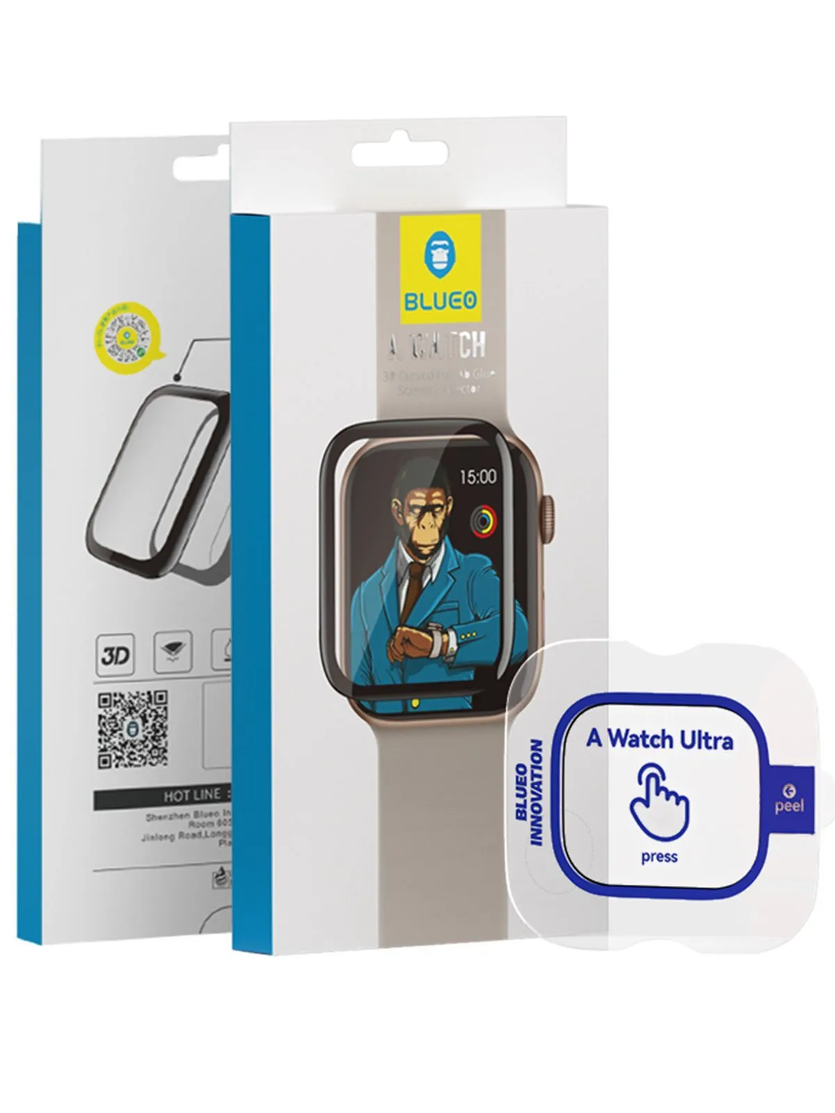 Защитное стекло для Apple Watch BlueO Ultra 49mm, Corning Gorilla USA Black, картинка 5