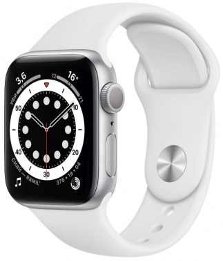 Часы Apple Watch Series 6 GPS 40mm Silver Aluminum Case with White Sport Band (MG283RU/A), слайд 1