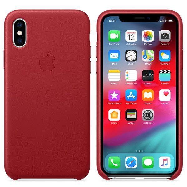 Кожаный чехол Apple iPhone XS Leather Case Red, картинка 2