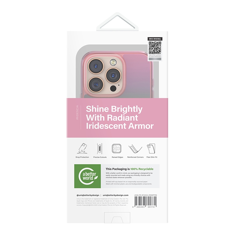 Чехол для iPhone 17 Pro UNIQ Iridescia Pink Prism MagSafe, картинка 5