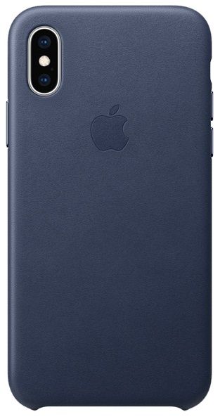 Кожаный чехол Apple iPhone XS Leather Case Midnight Blue, картинка 1
