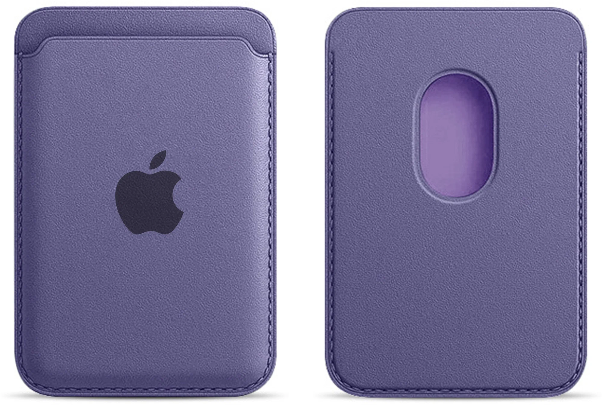 Чехол-бумажник Leather Wallet c MagSafe для iPhone, фиолетовый, картинка 1