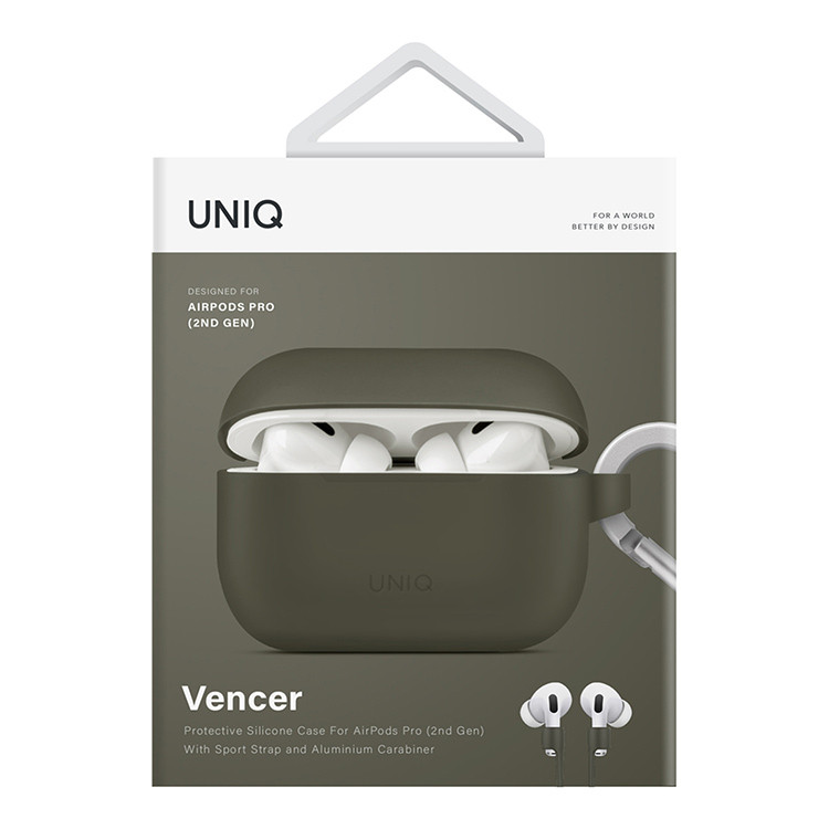Чехол для AirPods Pro 2 UNIQ Vencer Moss Green, картинка 5