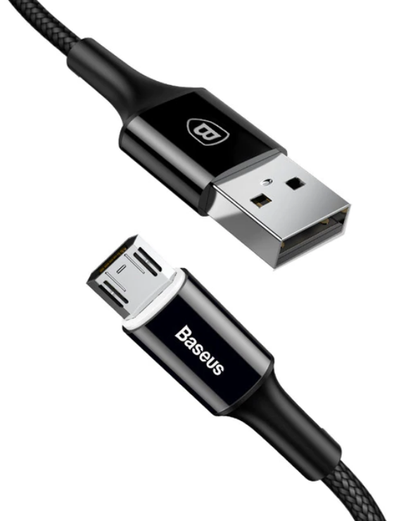 Кабель Baseus LED Lighting Micro USB Cable - Черный, картинка 1