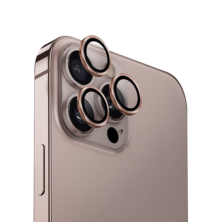 Защитное стекло камеры iPhone 16 Pro/16 ProMax WiWU Falcon Lens Guard Rose Gold, картинка 1