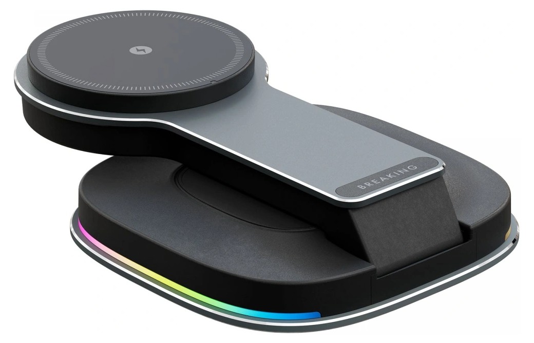 Беспроводное зарядное устройство Breaking 3 in 1 DS10 20W, Графит, картинка 5