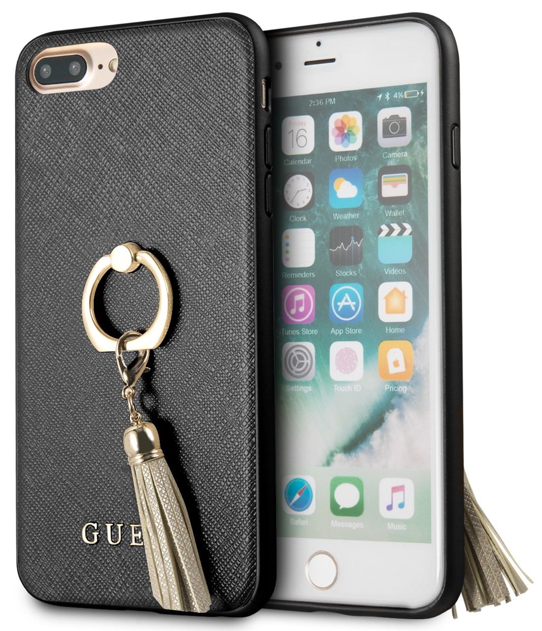 Чехол GUESS iPhone 7/8 Plus Saffiano Hard Ring Black