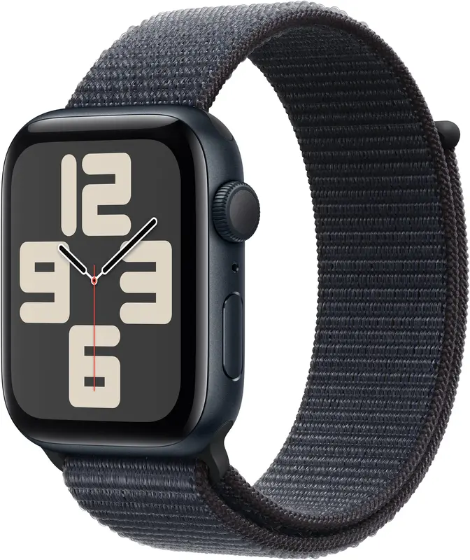 Apple Watch SE 2024, 44 мм, алюминий цвета «Midnight», ремешок Loop цвета «Ink», картинка 1