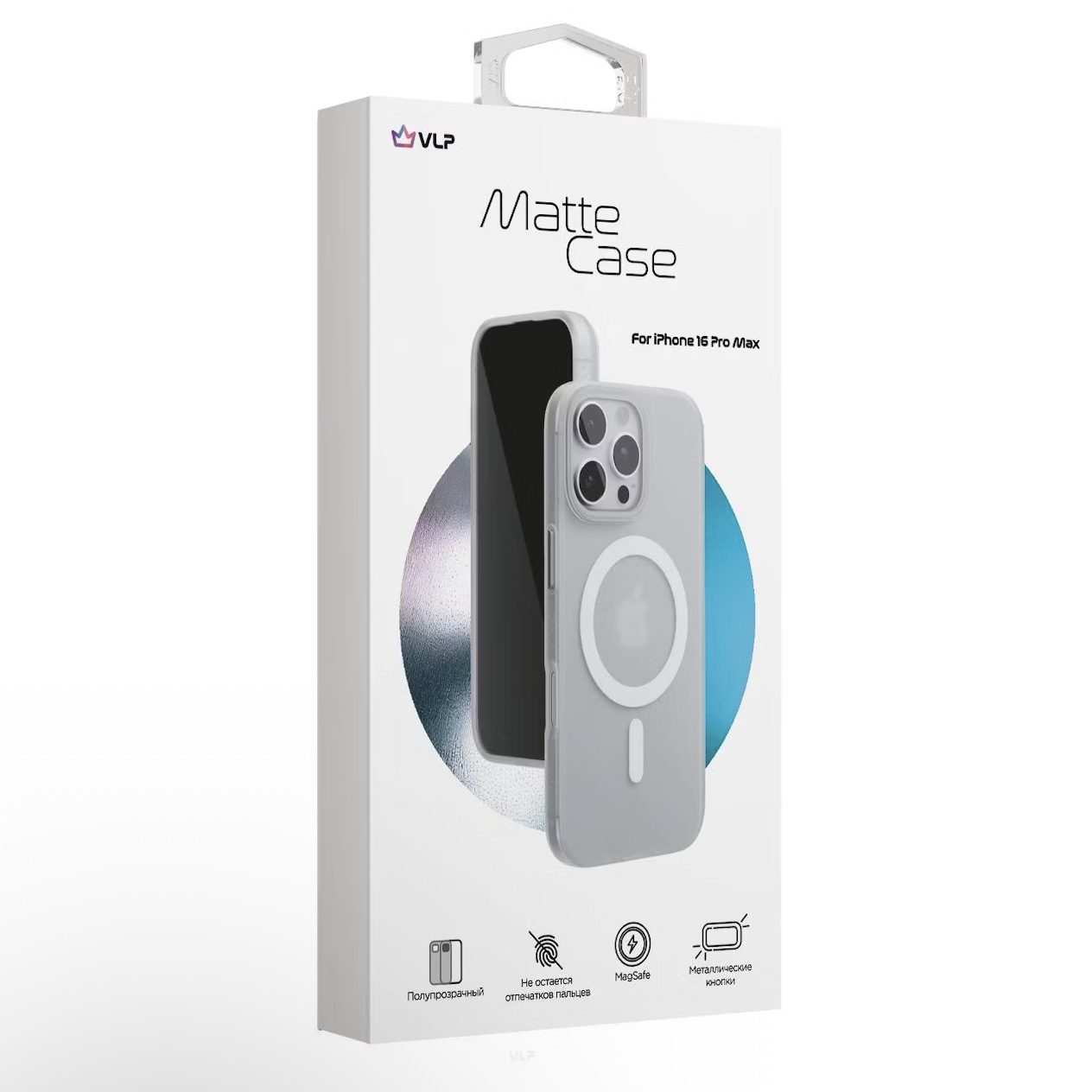 Чехол для iPhone 16 Pro VLP Matte Case c MagSafe, белый, картинка 3